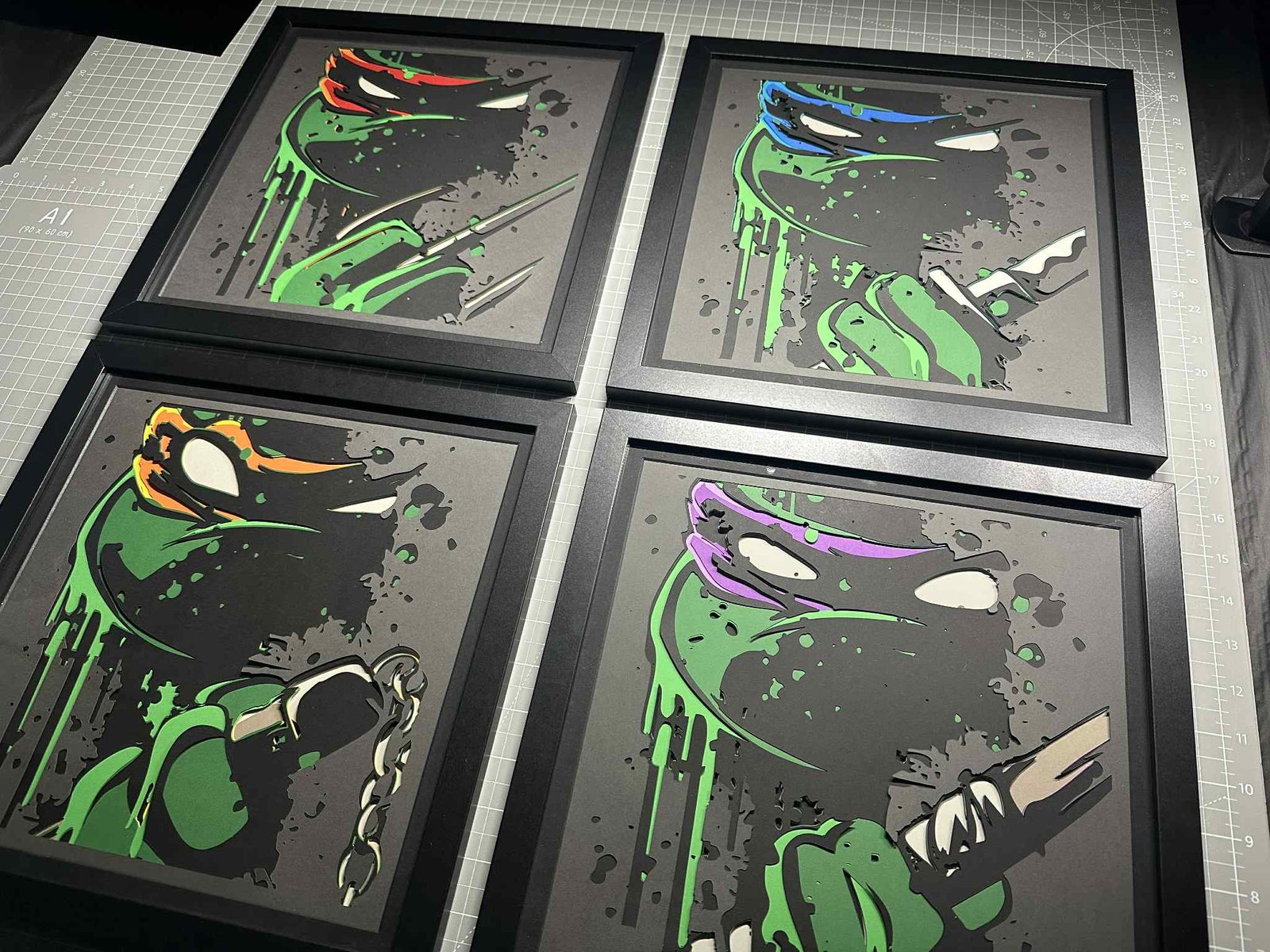 TMNT Stunning Layered 3D Wall Art - 12”x12” Framed Piece - Image 6
