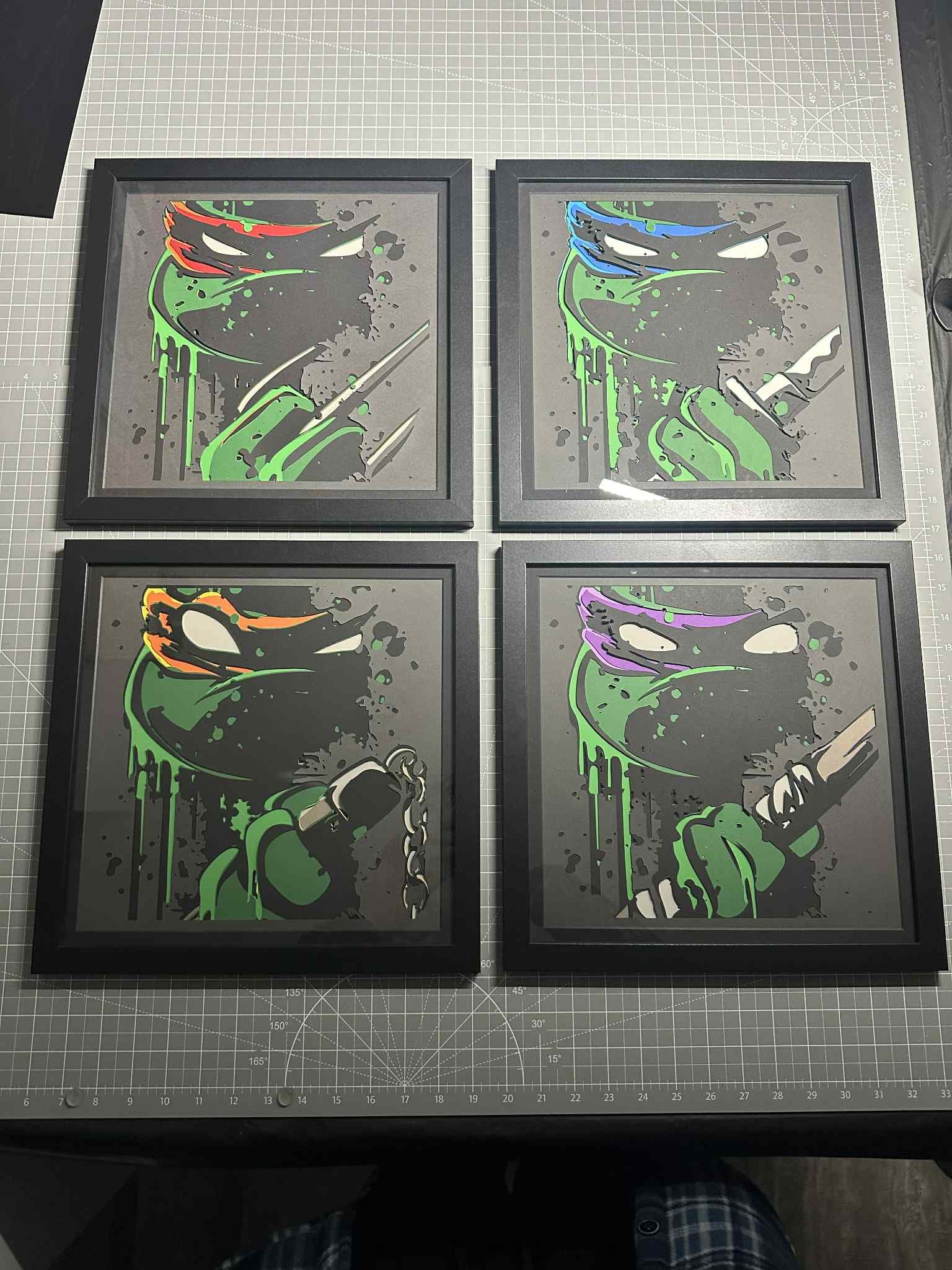 TMNT Stunning Layered 3D Wall Art - 12”x12” Framed Piece