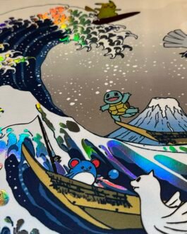 Foiled Great Wave Pikachu & Friends Playmat