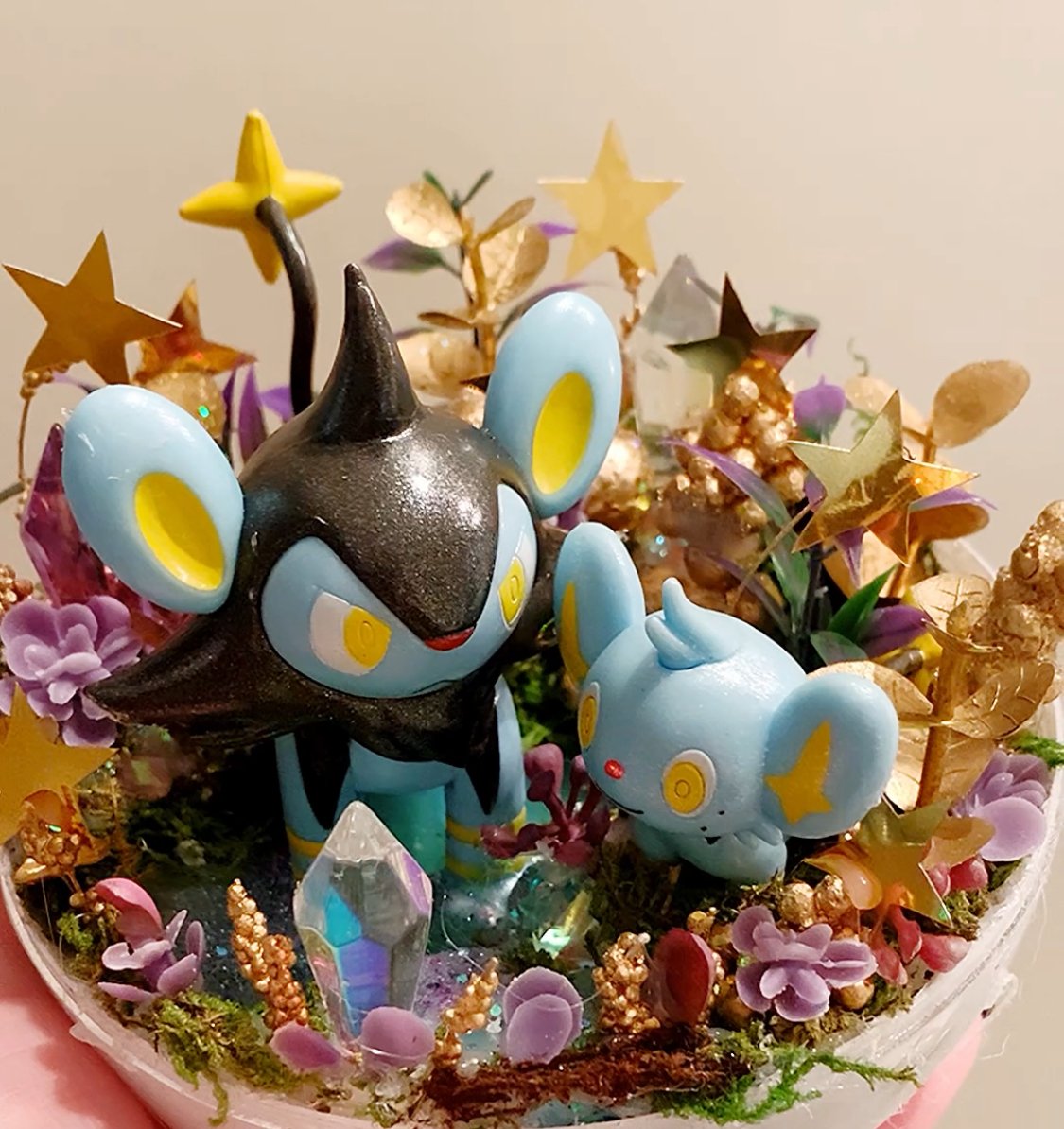 shinx and luxio pokémon night garden crystal terrarium - Image 2