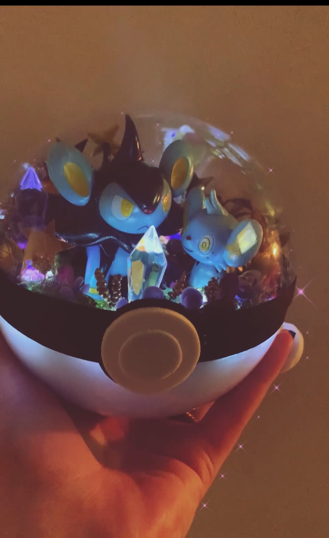 shinx and luxio pokémon night garden crystal terrarium - Image 3